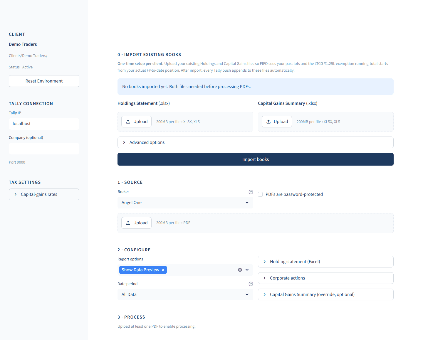 Contract note to Tally converter